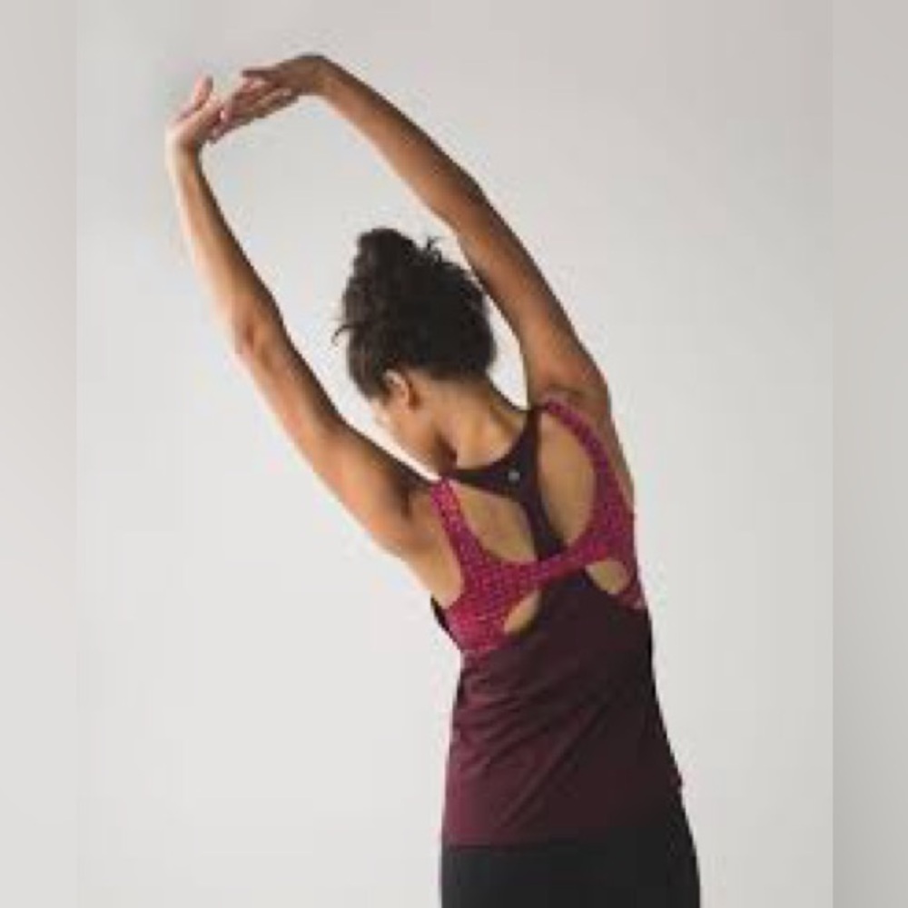 lululemon athletica burgundy and magenta racerback tank